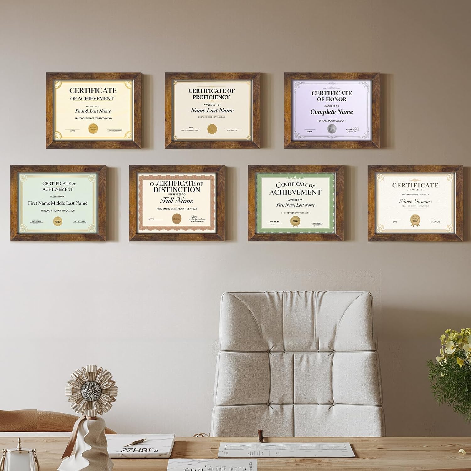 Certifications wall at IVORY DENTAL CLINIC